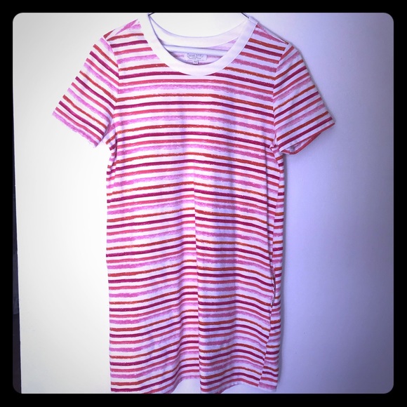 🔸Sale! 🔶 Pink and White Striped T-shirt Dress - Picture 3 of 7